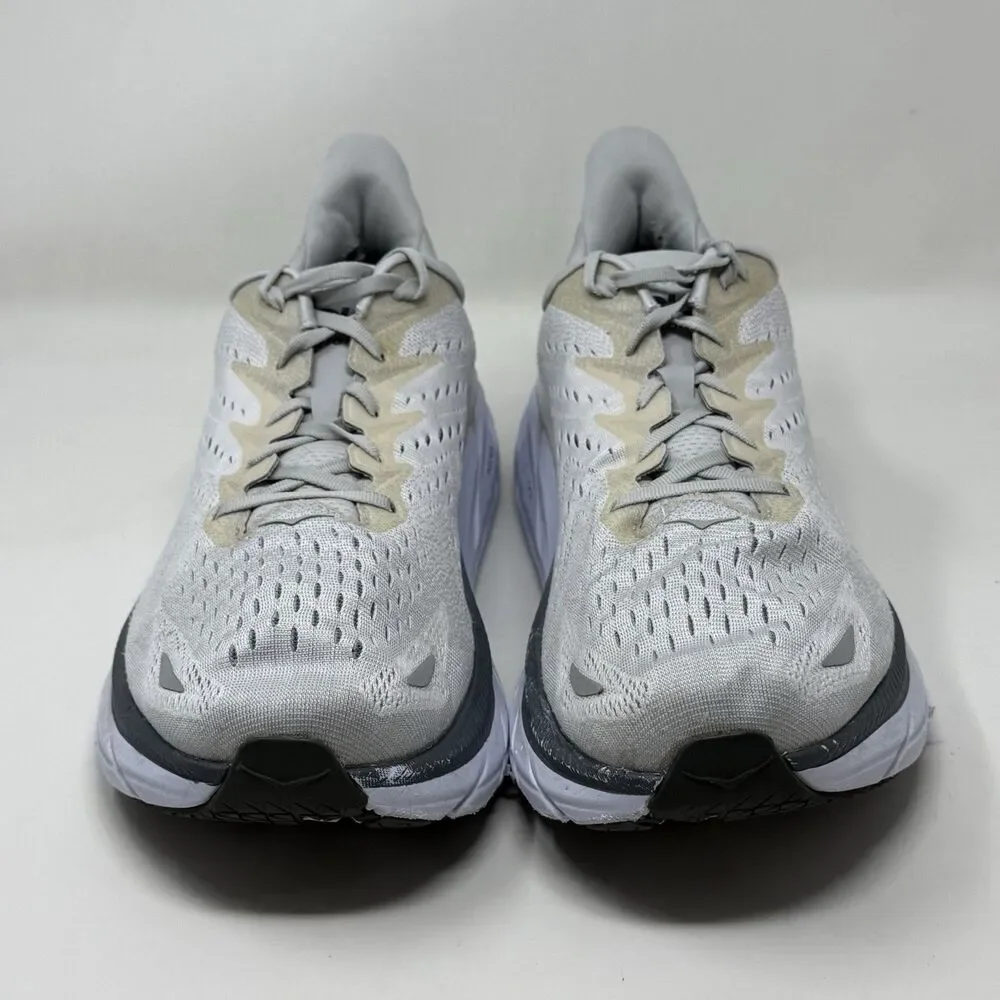 Hoka One One Clifton 8 Shoes Mens 15 2E Wide Lunar Gray Mesh Running Sneakers
